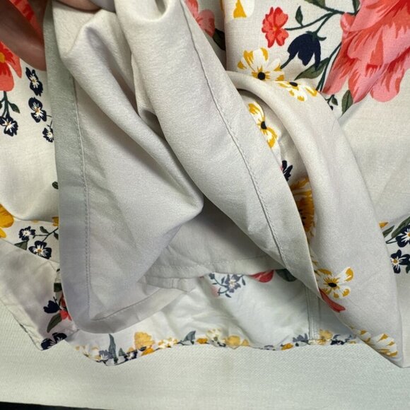 Old Navy Womens Floral Shirt Dress Size Large Gray Floral Ruffle Sleeves - Picture 11 of 16